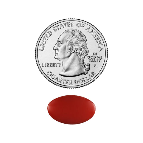 A United States quarter coin with George Washington is placed above a red oval pill, representing EyePromise® Restore, a doctor-recommended eye health supplement for aging eyes, night vision, and contrast sensitivity support, against a plain white background.