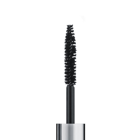 The Eyes are the Story, Eye Proof Mascara Trio Set features three non-flaking mini mascaras ideal for sensitive eyes. Displayed on a white background, the wand has thick black bristles and a shiny metallic handle ensuring eye-safe application.