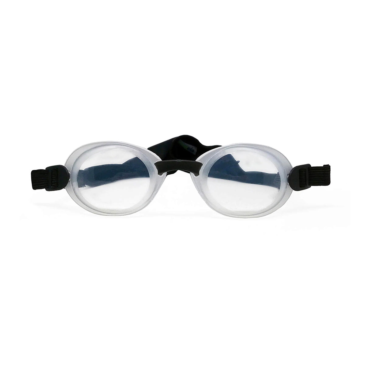 The EyeEco Quartz Hydrating Sleep Mask Nighttime Relief (Clear) by EyeEco features a clear silicone shield, black adjustable nose bridge, and side straps—shown front view on white background—for reliable nighttime dry eye relief and CPAP compatibility.