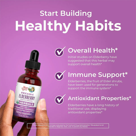 Mary Ruth's Organic Elderberry Liquid Drops Oral (1 oz) 30 Servings