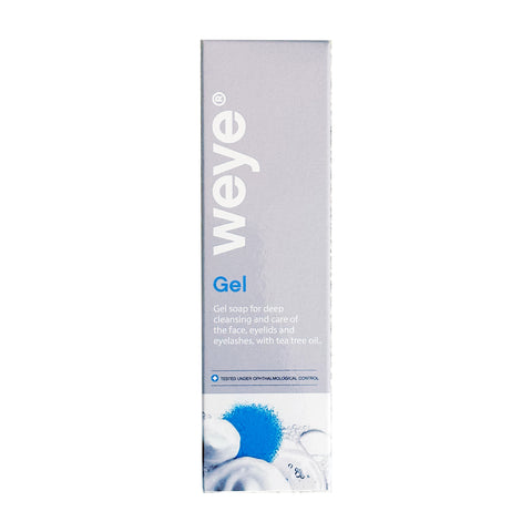 The Weye Gel – Eyelid & Lash Cleanser offers a premium formula with chamomile, tea tree, calendula, and rosehip extracts for deep cleansing of eyelids and surrounding areas. Tested under ophthalmological control, it ensures optimal eye hygiene. Comes in a rectangular white and gray box (100mL).