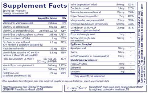 Pure Encapsulations VisionPro Nutrients, Multivitamin for Maintaining Healthy Vision (90 ct.)