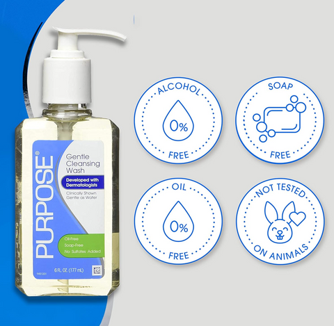 Purpose Gentle Cleansing Wash - Contact Lens Safe Gentle Hand Cleanser (12 oz)