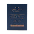 Eyederm cosmetic packaging for dissolving serum-infused micro-needle forehead patches on a white background.