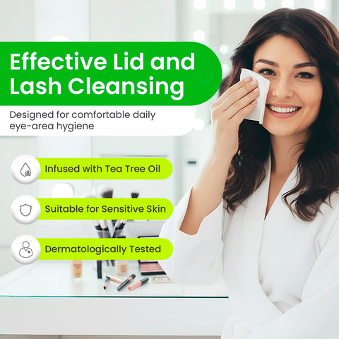 Optase Tea Tree Oil Eyelid Wipes - Preservative Free wipes Box of 30