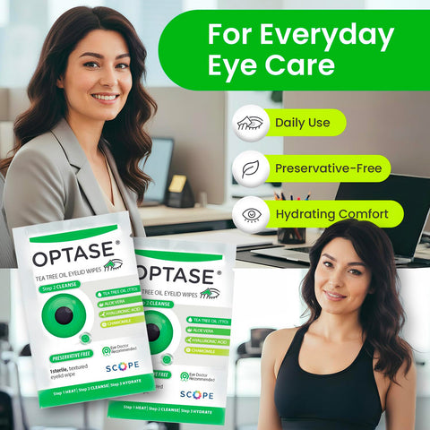 Optase Tea Tree Oil Eyelid Wipes - Preservative Free wipes Box of 30