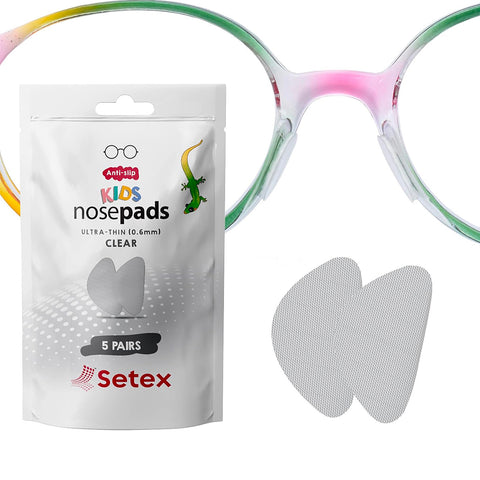 Setex Anti-Slip Kids Nosepads Ultra-Thin (0.6mm) Clear, 5 pairs