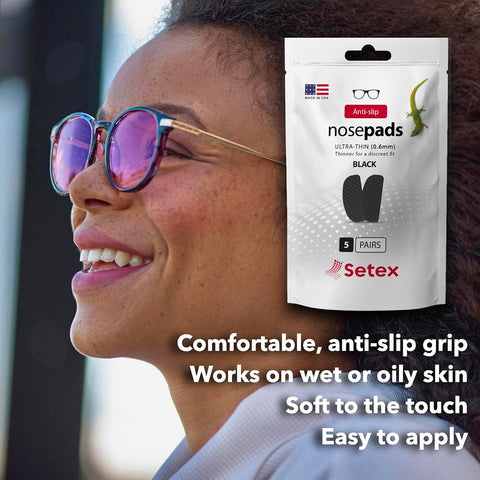 Setex Anti-Slip Nosepads Ultra-Thin (0.6mm) Black, 5 pairs