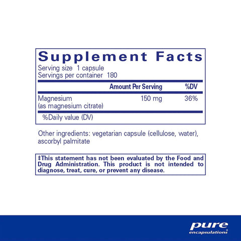 Pure Encapsulations Magnesium (Citrate)-Vitamins-Vision Rescue