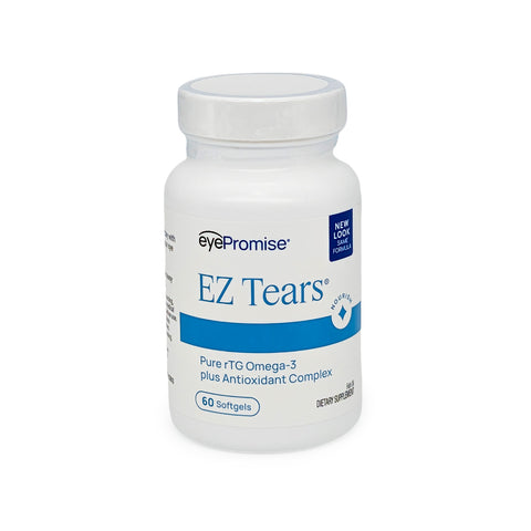 EyePromise® EZ Tears – Natural Dry Eye Relief with Omega-3s, Turmeric, and Green Tea Extract (60ct)