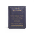 Eyederm cosmetic package for dissolving serum-infused micro-needle under eye patches on a white background
