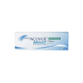 The Acuvue Moist 1-Day Multifocal (30 Pack) features LACREON technology, UV blocker protection, and comes in blue and white packaging displaying the Acuvue brand and product details.