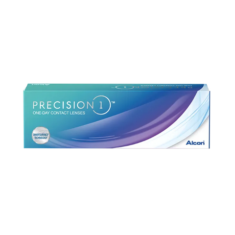 The Dailies AquaComfort Plus (30-pack) contact lenses by Alcon, with green and blue packaging, display the brand in the bottom right corner, showcasing a dedication similar to Precision 1s SmartSurface Technology and Blink-Activated Moisture.