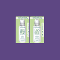Two 2oz (60mL) bottles of Bausch + Lombs BioTrue Multipurpose Contact Lens Solution Travel Kit are displayed against a purple background, highlighted for providing up to 20 hours of moisture. This solution is ideal for silicone hydrogel lenses, offering comfort and clarity on the go.