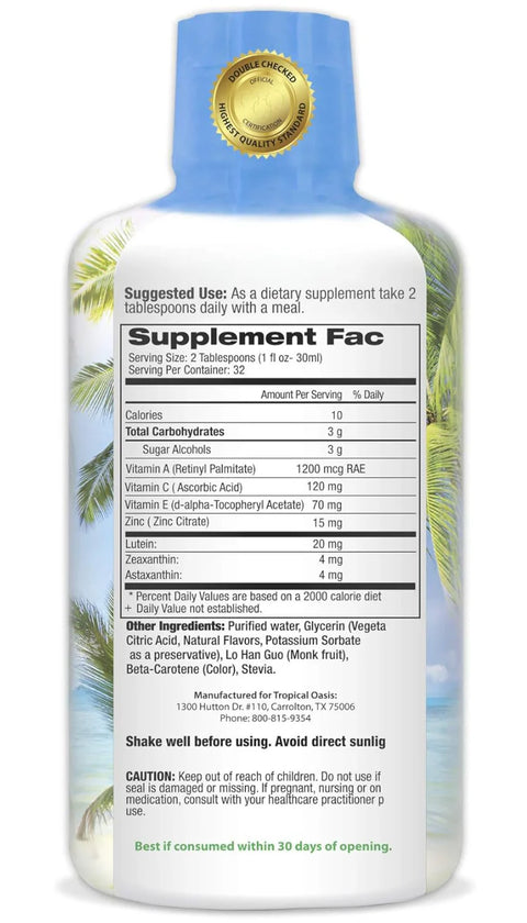 Tropical Oasis Liquid 20/20 Vision, Retina Health (32oz.)