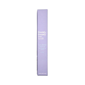 The purple rectangular box of Twenty Twenty Full Brows Tinted Gel features a vegan, cruelty-free formula. Branding and product details appear in white on the front, showcasing the Blonde shade with 0.2 fl oz/6 ml volume, perfect for enhancing eyebrow growth.
