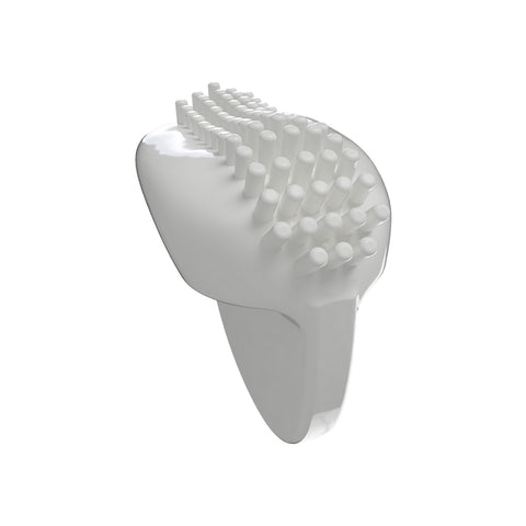 The MyboClean Daily Eyelid Cleansing Brush for Sensitive Skin, featuring a white modern design with a curved handle and short bristles, is an ergonomic tool perfect for detangling, smoothing hair, and enhancing eyelid hygiene. Available in a pack of 4 by MyboClean.