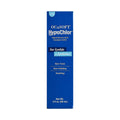 The image shows blue packaging for Ocusoft HypoChlor Spray Eyelid & Eyelash Cleaner, a 2 oz non-toxic, non-irritating, and soothing hypochlorous acid solution by OCuSOFT designed to ensure eye hygiene.