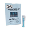 The DMV Ultra Hard Contact Lens Remover (10-Packs) by DMV features a clear container with a blue suction cup tool for GP lenses. The global packaging ensures safety with dry natural rubber and explicitly states No Liquid Latex.