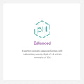 The image features a hexagonal icon with pH and Balanced, followed by: Nutrifill Preservative Free Solution by Contamac is an ionically balanced lens insertion saline with natural tear ionicité, ensuring a pH of 7.4 and osmolality of 300.