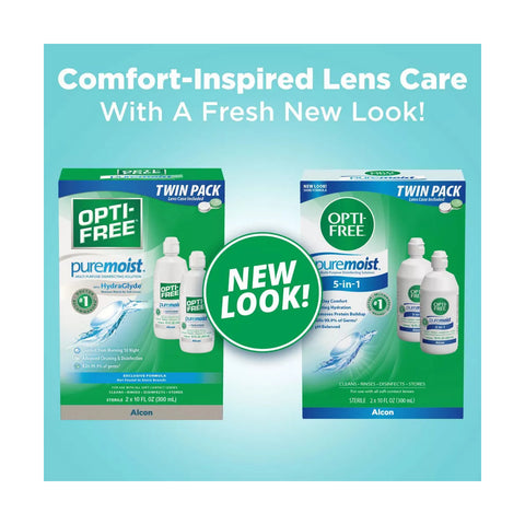 Opti-Free Puremoist Multi-Purpose Disinfecting Solution with Lens Case, 20 Fl Oz (pack of 2)