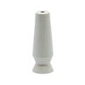 This conical white ceramic object resembles a DMV Vented Scleral Cup Contact Lens Insertion and Removal Tool, featuring a small top hole and wider base, ideal for easy scleral lens insertion.