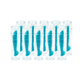 Ten transparent plastic containers, each with a clear lid and containing a teal DMV 45 Contact Lens Remover for RGP or Scleral, are neatly arranged in rows against a pristine white background.
