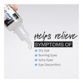 A bottle of Avenova Lubricant Eye Drops (Twin Pack) 15ml by NovaBay, ready to dispense. Text reads: Helps relieve symptoms of dry eye, burning eyes, itchy eyes, eye discomfort, with a checked box next to each symptom.