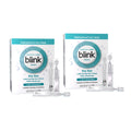 Two boxes of Bausch + Lombs Blink Tears Preservative Free Lubricating Eye Drops 50ct Vials (2 x 25) feature a soothing promise in a clean blue and white design for mild to moderate dry eye relief.