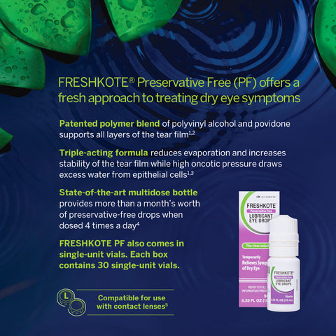 Freshkote Preservative Free (PF) Lubricant Eye Drops (Pack of 2)
