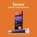 Image of GenTeal Tears Severe Dry Eye Nighttime Gel packaging by Alcon. The box and tube on an orange background promise Severe Dry Eye Symptom Relief with Long-lasting relief, featuring a potent lubricant gel for ultimate comfort.