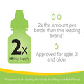 Image of a Lastacaft Once Daily Eye Allergy Itch Relief Drops (5mL, 60 Day Bottle) by Abbvie with 2x and 60 Day Supply text. Label states 2x the amount per bottle than the leading brand and Approved for ages 2+. Fast-acting, offers longer-lasting itch relief than leading allergy brands.