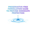 A water droplet creates ripples on a white background with the text OPTASE Intense Eye Drops Single Dose Units - Preservative Free (30ct. Vials) by Optase, providing immediate protection in a gradient from purple to blue.