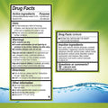 The Refresh Relieva PF Xtra – Advanced Preservative-Free Lubricant Eye Drops (10mL Bottle) by Abbvie features a water splash background on its drug facts label. It lists active ingredients, including Trehalose for advanced hydration, as well as purpose, warnings, directions, side effects, storage info, and contact details.