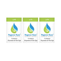 A 3-pack of Regener-Eyes Lite Eye Drops (3 x 3mL, 2-month supply) stands ready with green caps and a blue-green drop logo, effectively relieving eye dryness for lasting comfort.