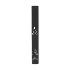 A black box labeled Eyes are the Story contains a precision eyeliner package with Eye Proof Liquid EyeLiner, noted as Noir, 0.6 ml, 0.02 fl oz, showcasing eye science innovation.