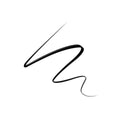 A thick black line, reminiscent of an Eyes are the Story Eye Proof Liquid EyeLiner, creates an abstract, smooth zigzag pattern on a plain white background.