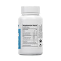 A white EyePromise® EZ Tears bottle with a blue label showcases nutritional info on the back, featuring serving size and natural ingredients like vitamins A, D, E, Omega-3s for dry eye relief. NSF certification mark is visible.