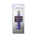 The Bausch + Lomb LUMIFY Eye Illuminations Hydra-Gel Brightening Eye Creams silver packaging features a purple section, showcasing its clinically proven formula. This hypoallergenic cream is enriched with niacinamide, vitamin C, and optic brighteners for smoother under-eye skin with a subtle glow.