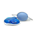 The EyeEco Eyelid Stye Kit (XL - Blue) by PRN includes a blue circular eye mask with black elastic straps, surrounded by four thermoeyes instants gel packs, all set on a white background. This advanced design ensures soothing eye relief and comfort, making it an ideal stye kit.