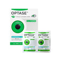 The Optase DryEye Kit includes cleansing wipes with a green eye graphic, labeled Step 2 Cleanse, plus two wipe sachets. Ideal for daily eyelid hygiene, they provide preservative-free relief with tea tree oil.