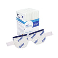 A Bruder Eye Mask & Eyelid Sheets set appears, partially showing the text on the box. In front, a pair of white eye pads labeled Bruder, joined by two elastic straps, provides soothing relief for dry eyes and blepharitis treatment.