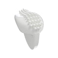 The MYBOClean Combo Pack by MyboClean includes a modern white hairbrush with rounded bristles and a curved handle that doubles as an eyelid cleansing brush, offering daily eyelid hygiene.