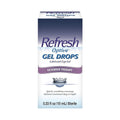Image of Abbvies Refresh Optive® Gel Drops, a lubricant eye gel with HydroCell™ technology, offering Extended Therapy for dry eye relief and Quick, soothing coverage day or night. Contains 0.33 fl oz (10 mL) sterile solution.