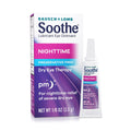 The image shows the Soothe Eye Ointment by Bausch & Lomb, a nighttime preservative-free formula for severe dry eye relief, packaged in a 1/8 oz (3.5 g) tube.