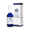 The blue Heyedrate Lid & Lash Cleanser (2oz bottle) by PRN - Physician Recommended Nutriceuticals offers dry eye relief with hypochlorous acid. The label and packaging feature Moisturizing, Soothing Eyelid and Eyelash Support, and a heart-eye logo for essential care.