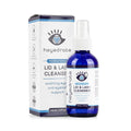 The PRN Heyedrate Lid & Lash Cleanser (4 oz, 4-month supply) in blue packaging, with a spray nozzle, highlights soothing and moisturizing eye support using hypochlorous acid for dry eye relief. The matching box shares the design and emphasizes comprehensive lid and lash care.