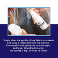 Apply Heyedrate Lid & Lash Cleanser by PRN onto a cotton pad. Close your eyes and gently rub the solution into eyelids for soothing care with hypochlorous acid, no rinsing needed.