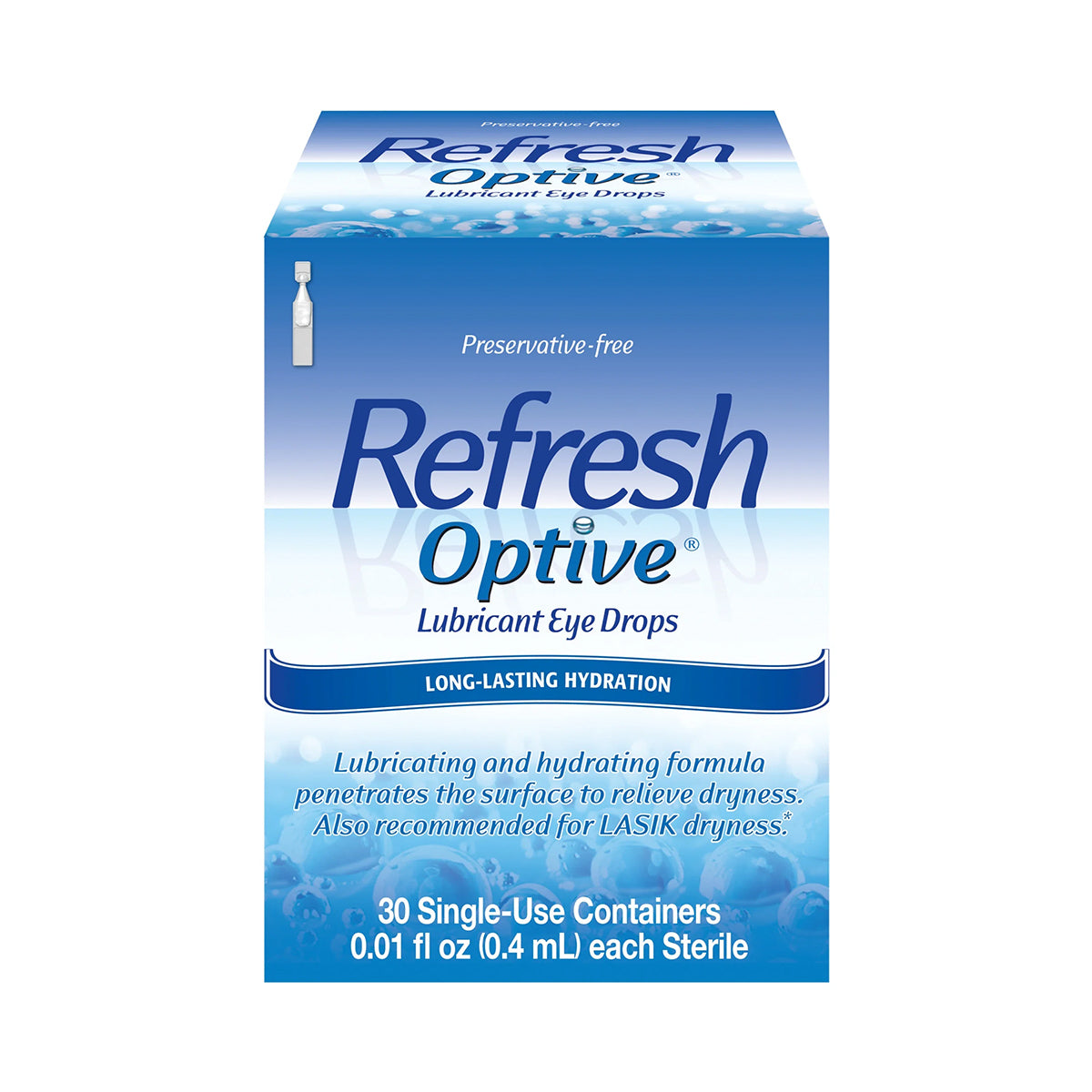 Refresh Optive Lubricant Preservative Free Eye Drops (30 Vials) - Long ...