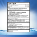 The image shows the Drug Facts label for Refresh Optive Lubricant Preservative Free Eye Drops by Abbvie, featuring dry eye relief with HydroCell™ technology. It lists active and inactive ingredients, warnings, directions, a customer service number, and a blue gradient background with water droplets.